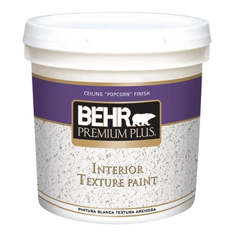 If you don't mind having a lot of drips and messy interior for. BEHR Premium Plus 2 gal. Popcorn Flat Interior Texture ...