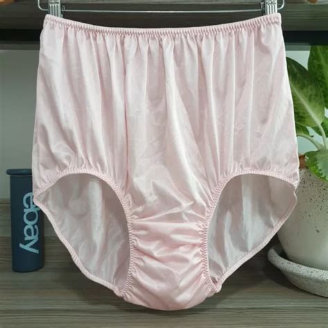 vintage silky nylon panties sheer pink bikini granny brief size 10 11 hip 42 52 18 09 picclick