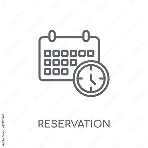 Reservation Linear Icon Modern Outline Reservation Logo Concept On