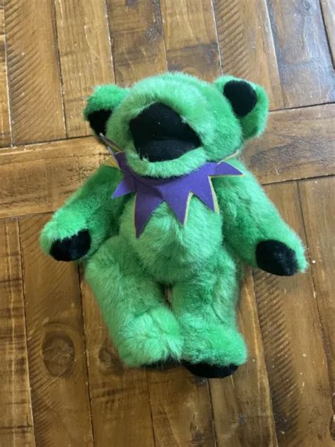 vintage grateful dead bear plush green jointed steven smith 12 liquid blue used 34 99 picclick