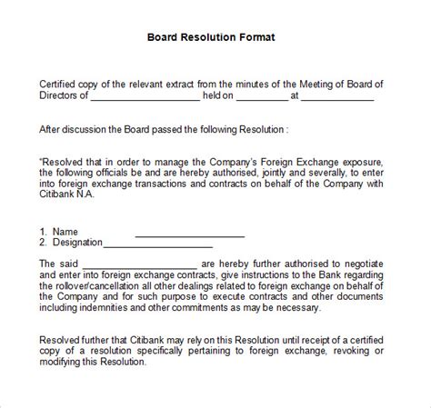 Free 27 Board Resolution Samples In Pdf Ms Word