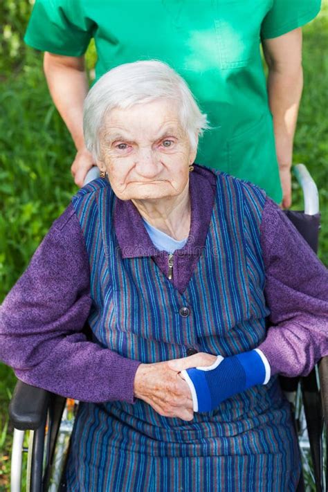 Senior Woman Sitting In Wheelchair Stock Image Image Of Disabled