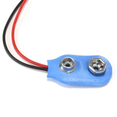 Clip Connector 9v Battery To Bare Wires Audiophonics