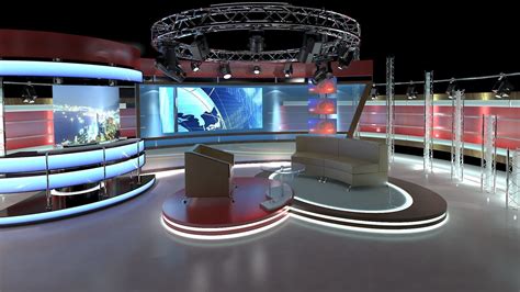 Virtual Tv Studio Chat Set 1 3d Model Tv Set Design Stage Set