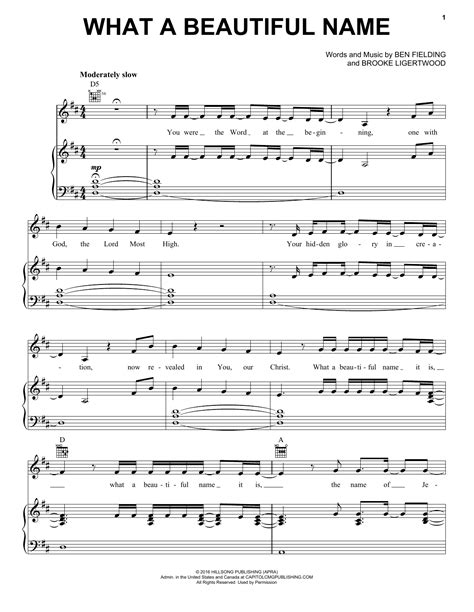 Download Hillsong Worship What A Beautiful Name Sheet Music Pdf Chords Piano Vocal