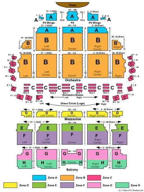 Boch Center Wang Theatre Boston Ma Seating Chart Chart Walls