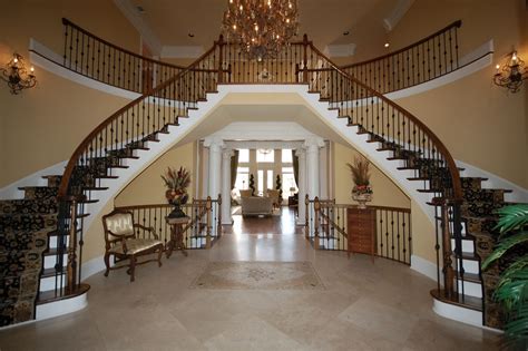 Love The Dual Staircase In The Entrance Foyer Of This Beautiful Home House Entrance Entrance