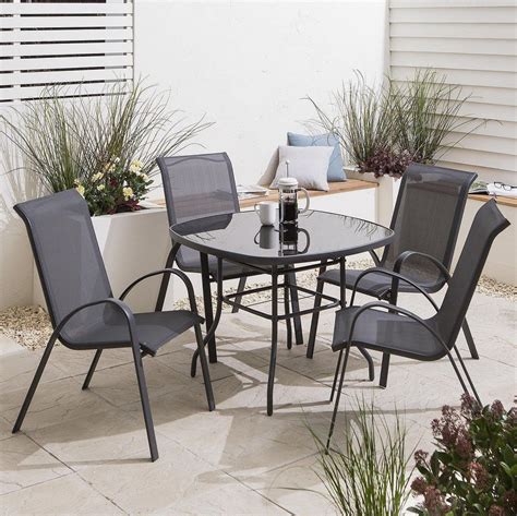 Get quality garden & outdoor at tesco. Tesco Seville Glass Top 96.5cm Garden Table With Parasol ...