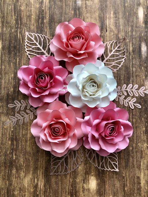 Pink Paper Roses Paper Roses Paper Flowers Cardstock Crafts