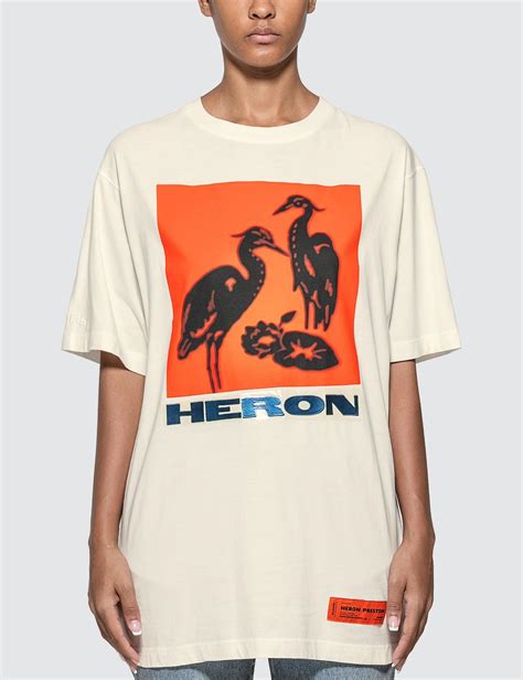 Heron Preston Cotton Herons Screenprint T Shirt In White Lyst
