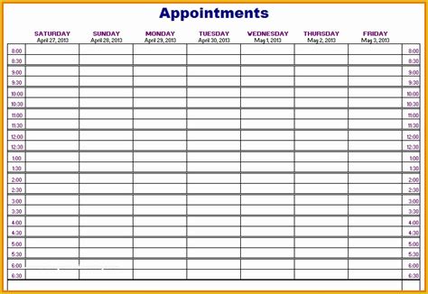 Free Printable Weekly Appointment Sheets Free Printable Free