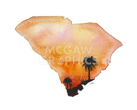 South Carolina State Watercolor Watercolor Colorful Map Art Journal