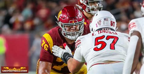 Usc S Lincoln Riley Josh Henson Hopeful About Reconfigured Reinforced Trojan Offensive Line