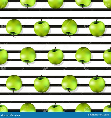 Apple Seamless Pattern Texture In A Realistic Style Stock Illustration