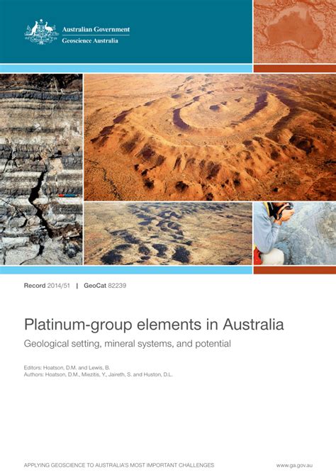 Pdf Platinum Group Elements In Australia Geological Setting Mineral
