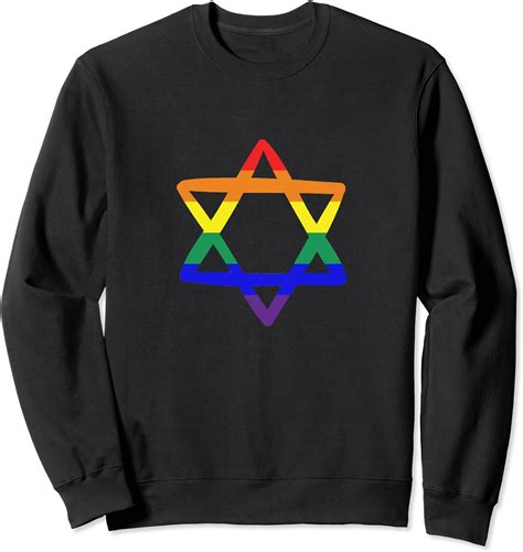 Rainbow Jewish Star Sweatshirt Uk Fashion