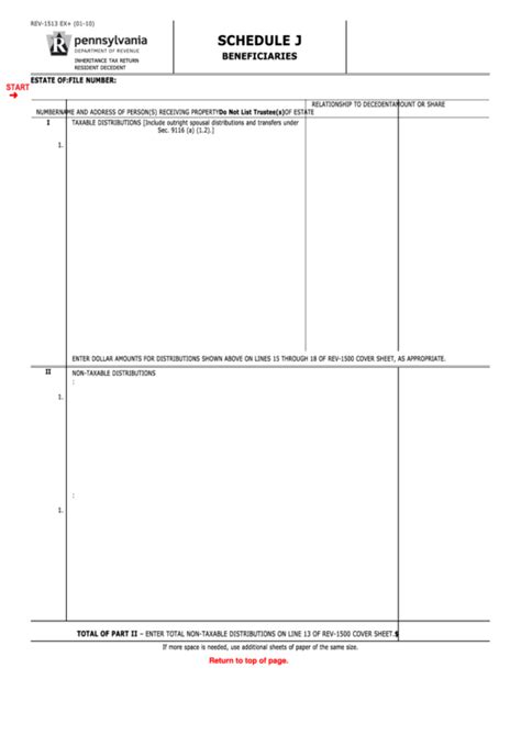 Printable 4730591 rev a : Fillable Form Rev-1513 Ex+ - Schedule J Beneficiaries ...