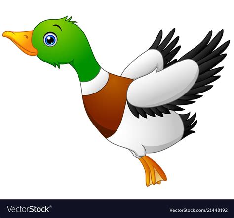 Illustration Of Cartoon Duck Flying Download A Free Preview Or High