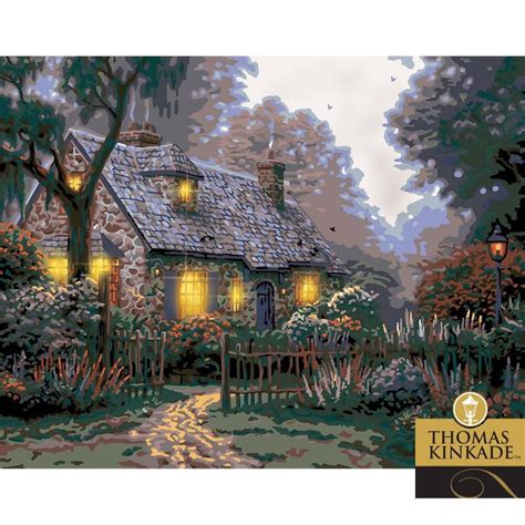Plaid Thomas Kinkade Foxglove Cottage Paint By Number Kit ~ Once