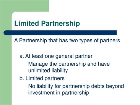 A Limited Partnership Has Two Types Of Partners 292629 A Limited