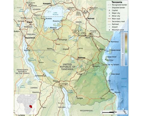 Maps Of Tanzania Collection Of Maps Of Tanzania Africa Mapsland