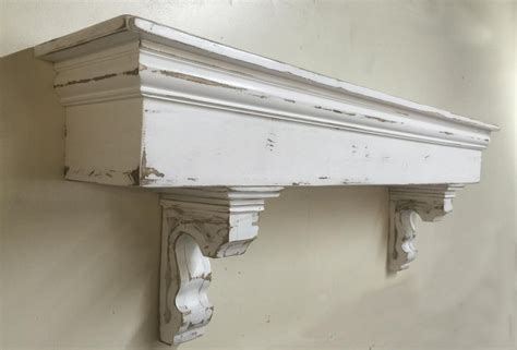 French Country Mantle With Corbels Large Mantle Wooden Etsy Wooden
