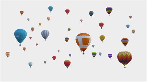 Colorful Balloons On A White Background Balloon Festival Depth