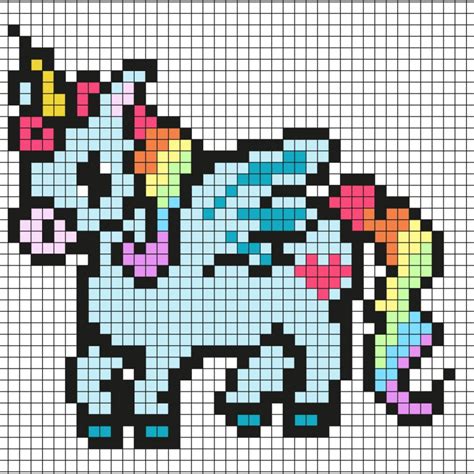 They'll line up as shown if you put the width and height i have provided. Pixel Art Licorne par Tête à modeler
