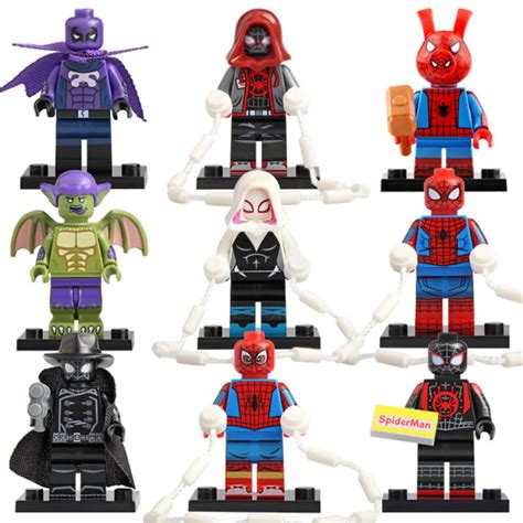 Miles Morales Spider Ham Prowler Gwen Peter Parker Lego Moc Minifigures