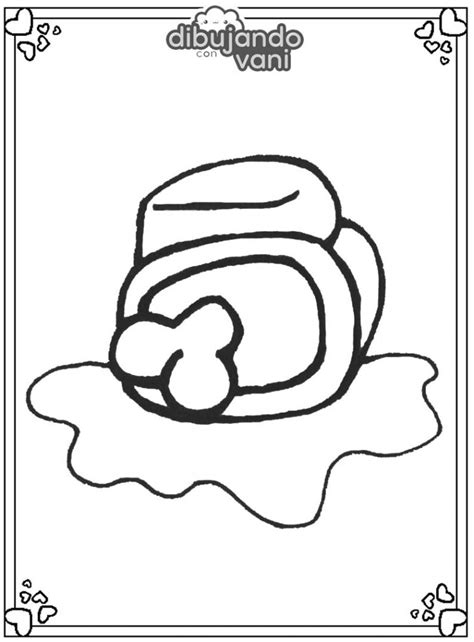 Dibujo del cadaver de among us para imprimir - Dibujando con Vani