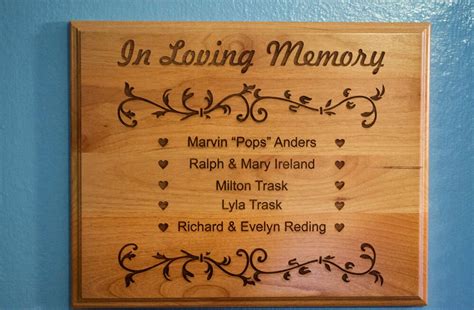 Memorial Plaque 12x15 Inch Remember Your Loved Ones For Years