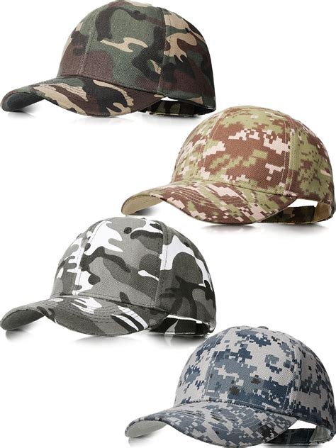 Buy Geyoga 4 Pieces Men Camouflage Baseball Cap Army Military Camo Hat Camouflage Outdoor Sports