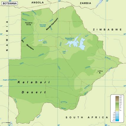 Physical Map Of Botswana Ezilon Maps Bank Home Com