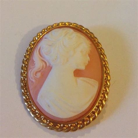 Pink Lucite Cameo Brooch Womens Fashion Accessories Cameo Jewelry