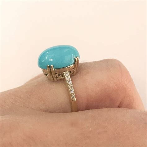 5 5 Ct Tw Natural Blue Turquoise Diamond Solid 14k Yellow Gold