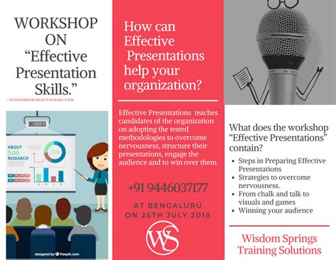 Workshop On Effective Presentation Skills Wisdom Springs Training