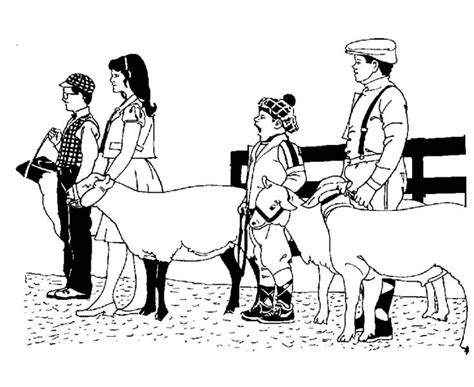Farm Life Coloring Pages Farmer Holding Their Livestock