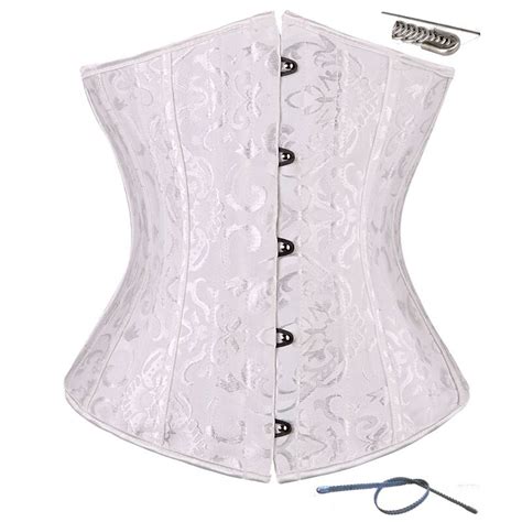 buy black 28 spiral steel bones boned waist underbust lace up corset top shaper