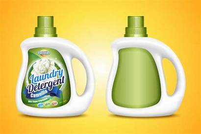 Detergent Liquid Laundry Label Clip Illustrations Mockup