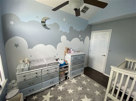 Stars And Clouds Nursery Baby Boy Room Decor Baby Boy Room Nursery