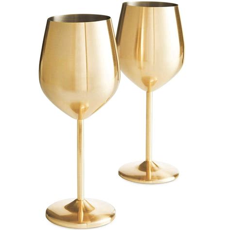 Vonshef Stainless Steel Gold Wine Glasses White Wine Red Wine Gold
