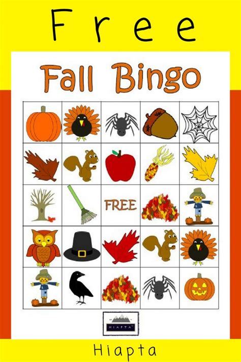 Free Fall Bingo Cards Printable Printable Templates