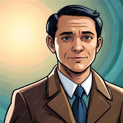 Premium Ai Image A Cartoon Drawing Of A Man With A Brown Suit And Tie