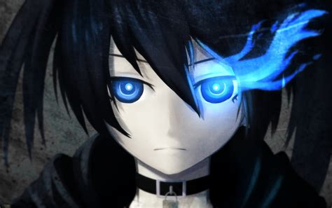 Black Haired Anime Character With Blue Eyes Black Rock Shooter Anime