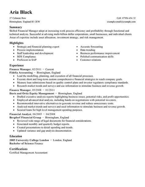 Best Finance Manager Resume Example Livecareer