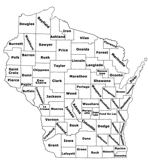 Printable Map Of Wisconsin Counties