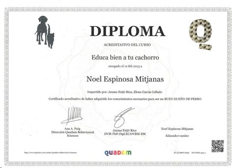 Certificados Adiestramiento Y Etología