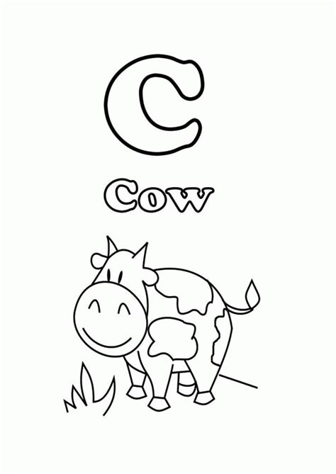 Grab your crayons and let's color! Cow Start With Letter C Coloring Page - Free & Printable ...