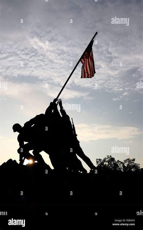 Silhouette United States Marine Corps War Memorial Iwo Jima Memorial