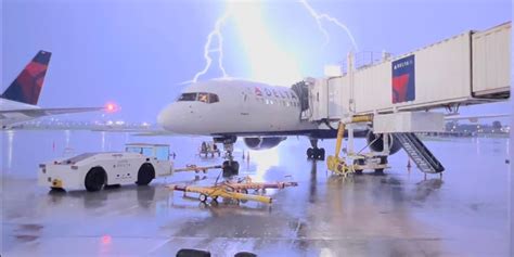 Tornado And Lightning Hitting Plane